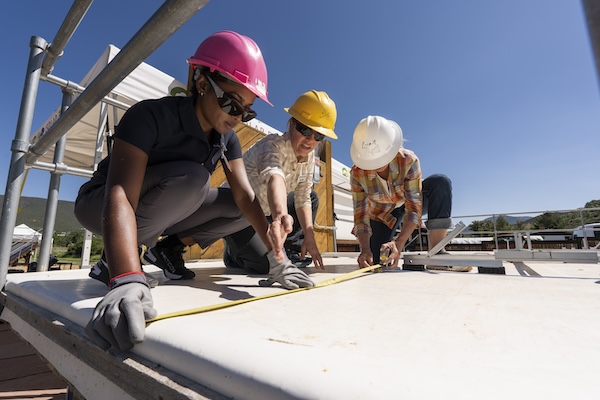 pink hard hat woman