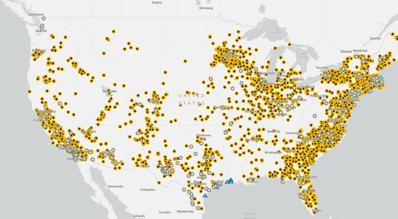 map gold dots