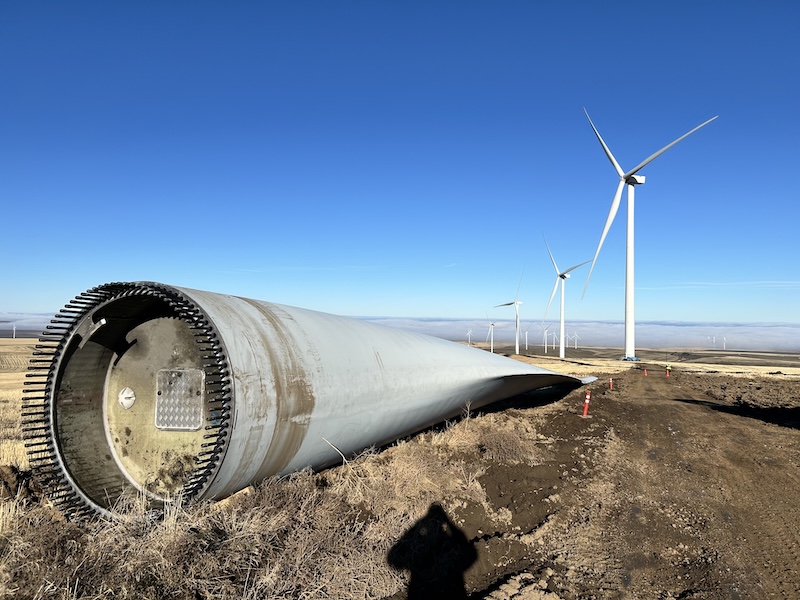 fallen turbine tower