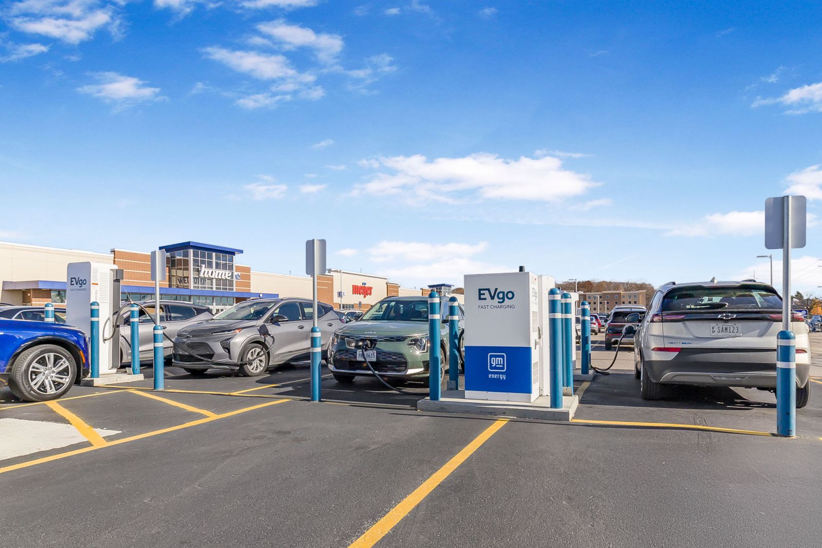 ev chargers blue sky