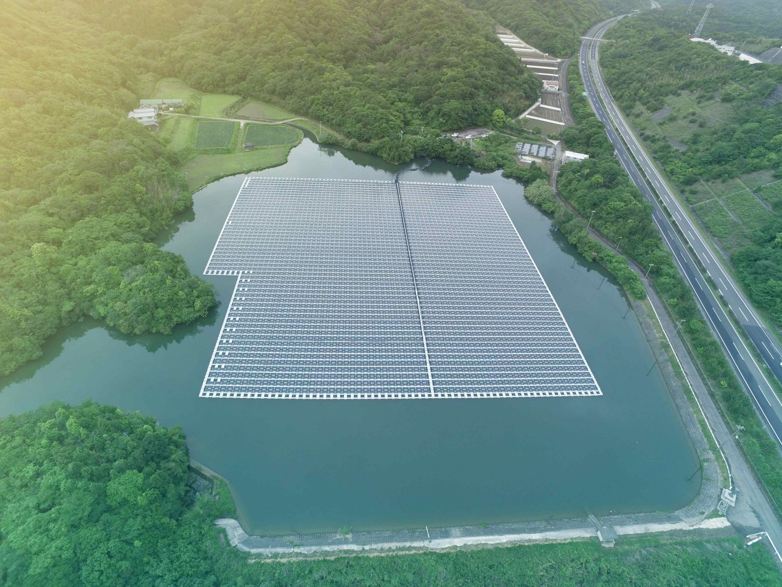 Hydrelio, the first industrialized floating system allowing the creation of huge floating photovoltaic plants.