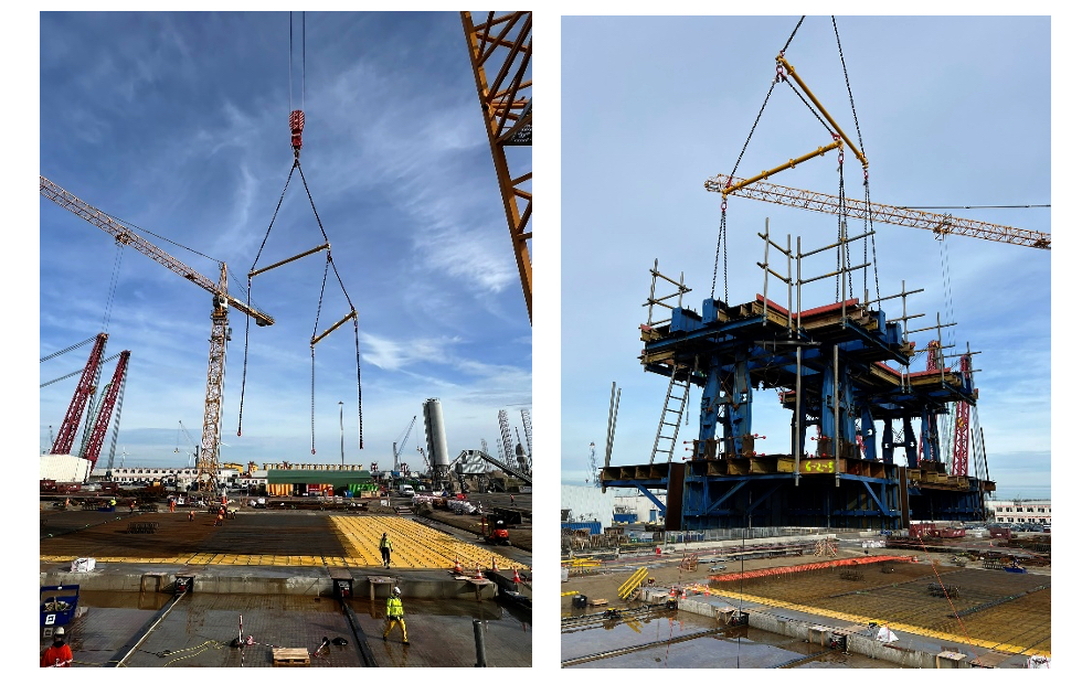 side by side cranes