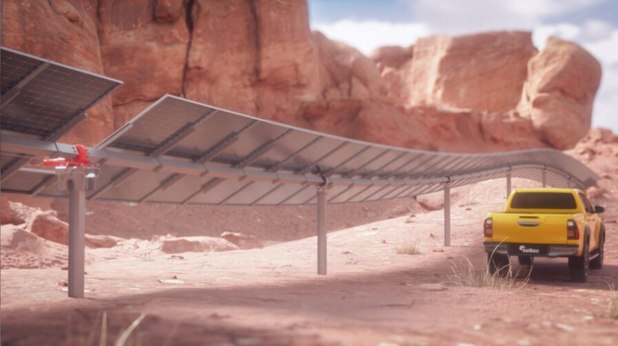 Solar tracker adapts to any terrain and location